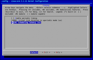 Configuration dans le noyau de la latence