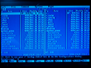 Midnight Commander sur écran 3"5