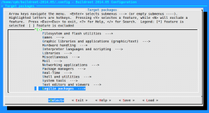 Menu Package de Buildroot