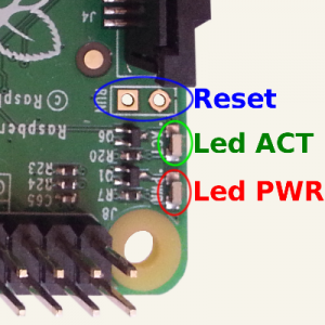 Leds et Reset du Raspberry Pi B +